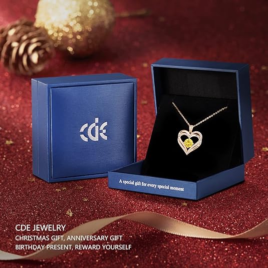 CDE golden heart necklace elegant gift box