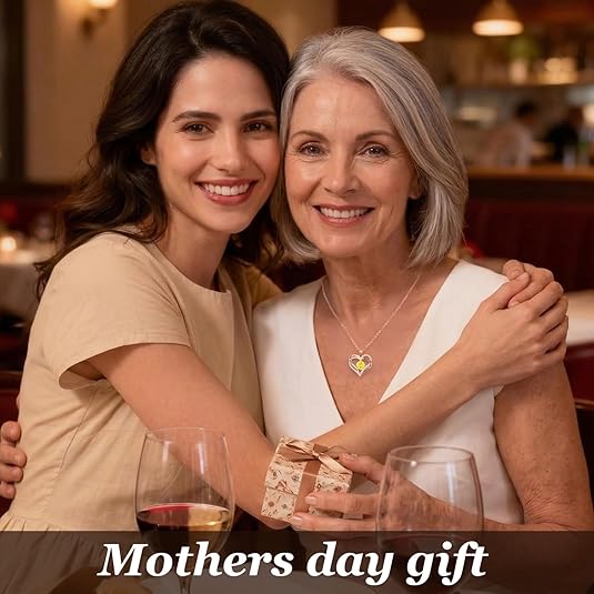 golden heart necklace mothers day gift for mom